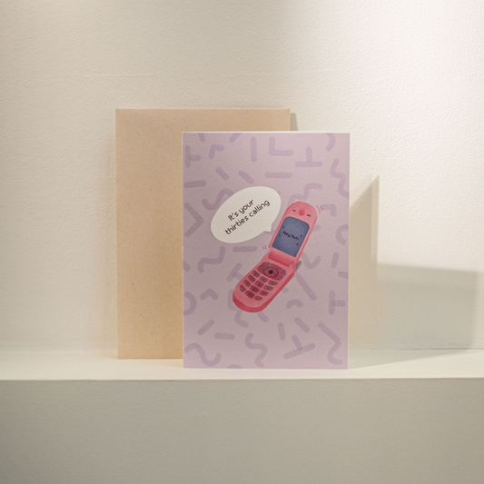 Wenskaart - Fijne verjaardag 'It's your thirties calling'