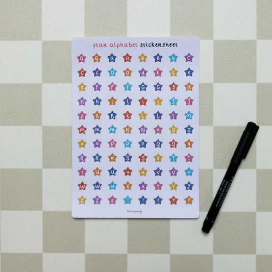 Stickervel - Star Alphabet Stickersheet