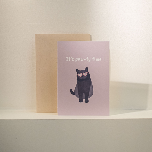 Wenskaart - Fijne verjaardag 'It's paw-ty time'