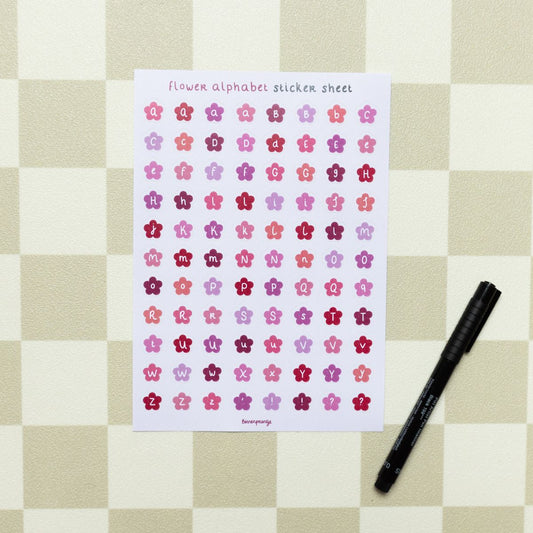 Stickervel - Bloemen alfabet