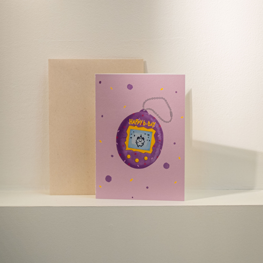 Wenskaart - Fijne verjaardag 'Retro happy b-day'