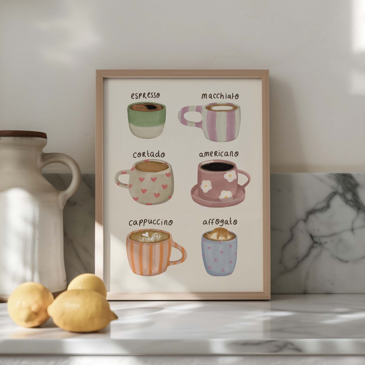 Poster - Italiaanse koffie soorten