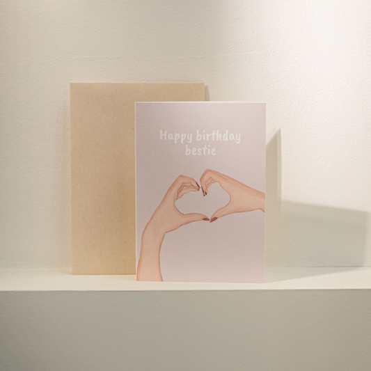 Wenskaart - Fijne verjaardag 'Happy birthday bestie'