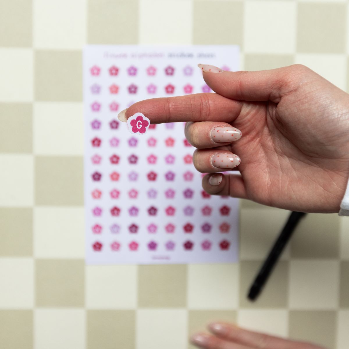 Stickervel - Bloemen alfabet