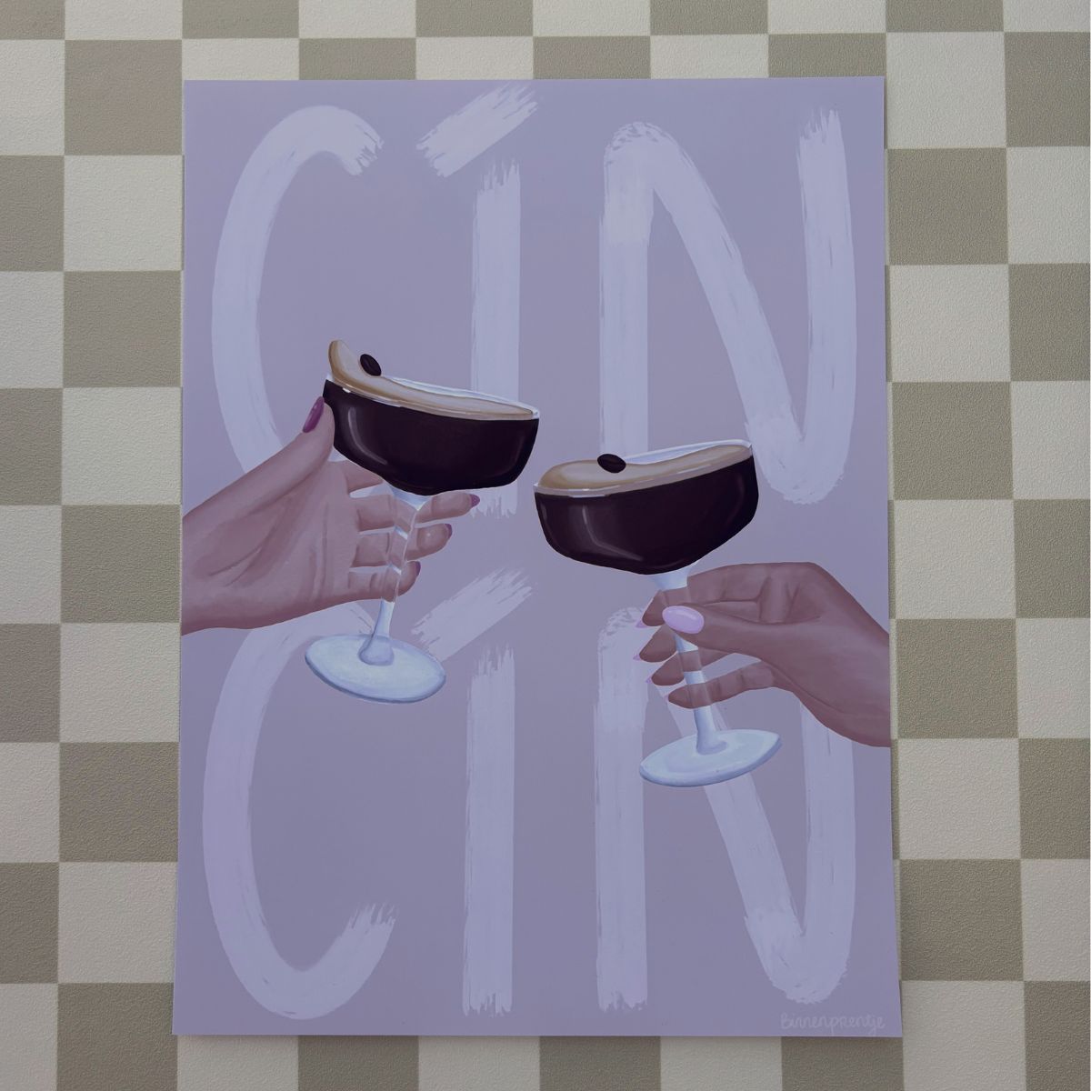 Poster - Proostende Espresso Martini's - Oude versie 30x40 cm