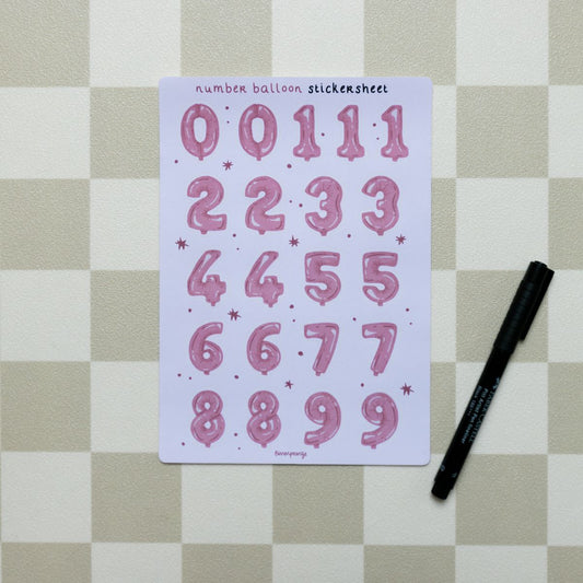 Stickervel - Number Balloon Stickersheet