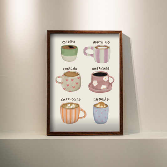 Poster - Italiaanse koffie soorten