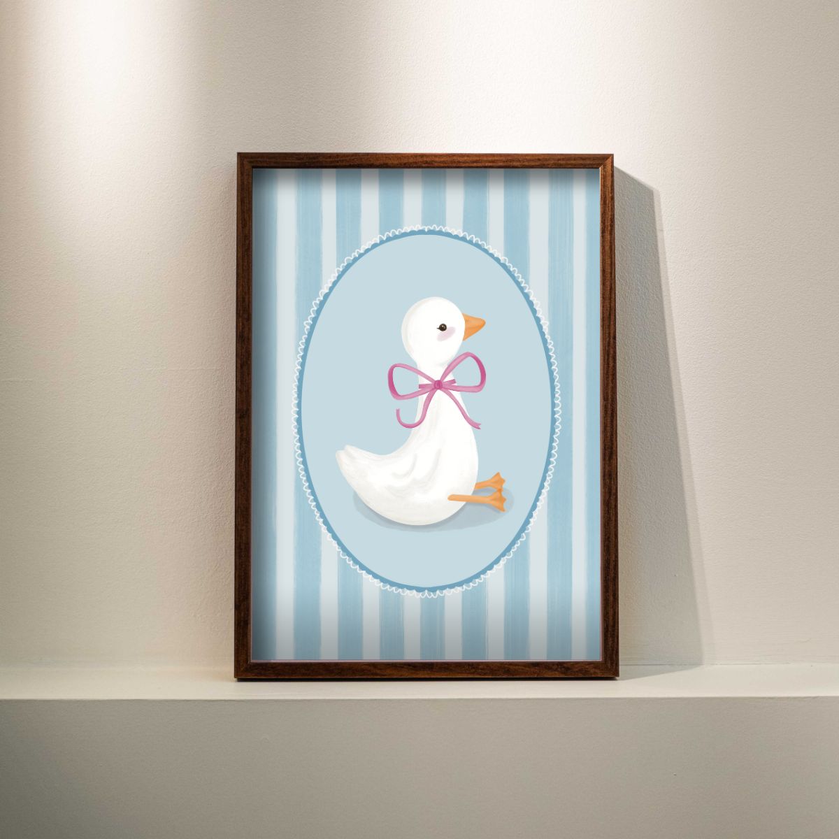 Poster - Vintage-stijl eend blauw