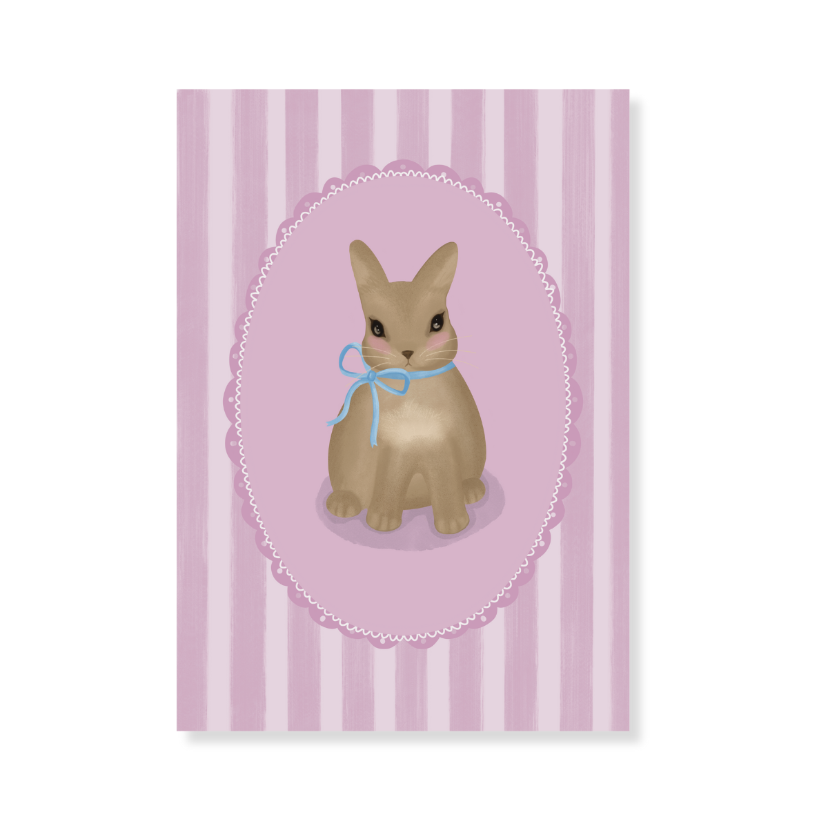 Poster - Vintage-stijl konijntje roze
