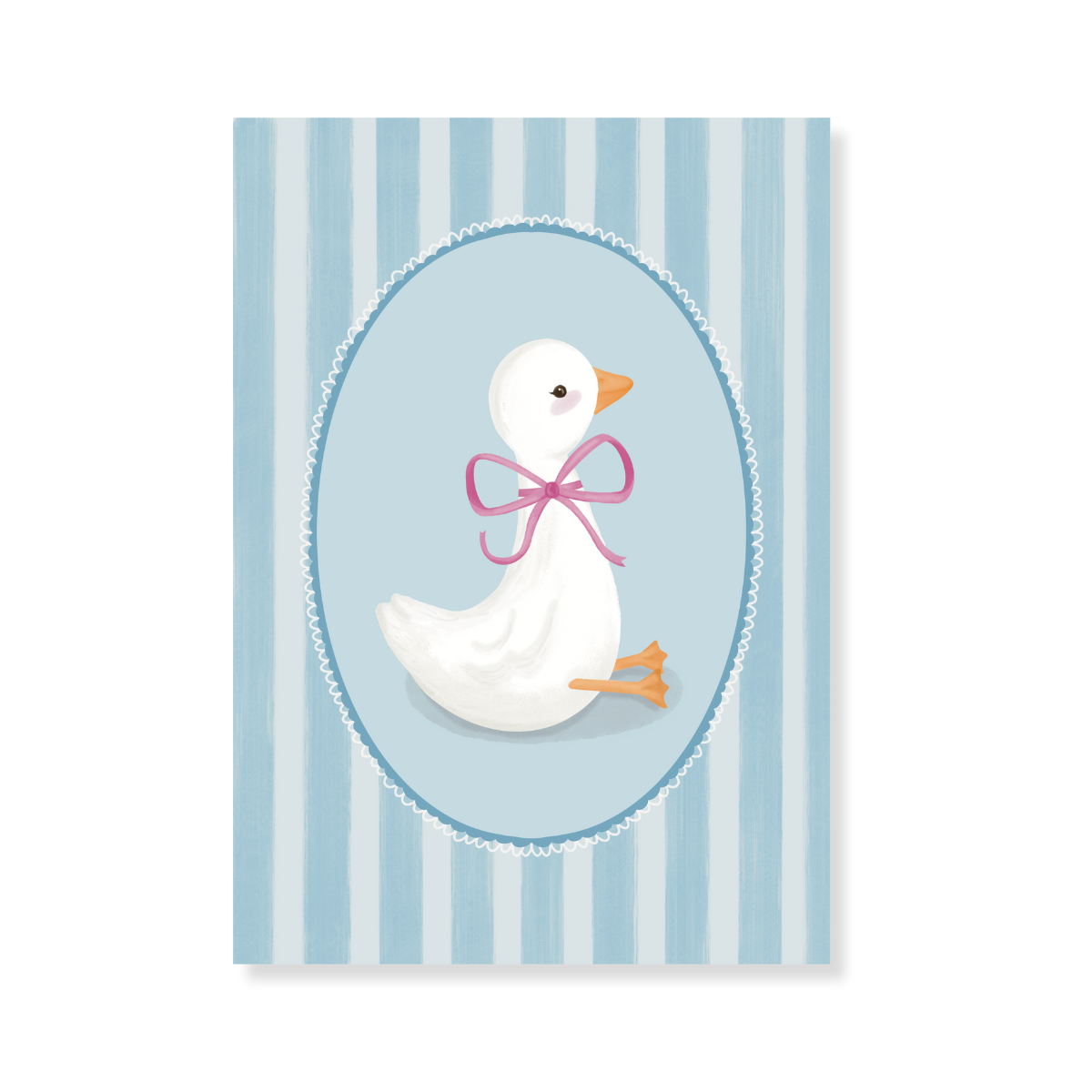 Poster - Vintage-stijl eend blauw