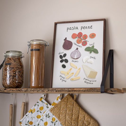 Poster - Pasta Penne ingrediënten