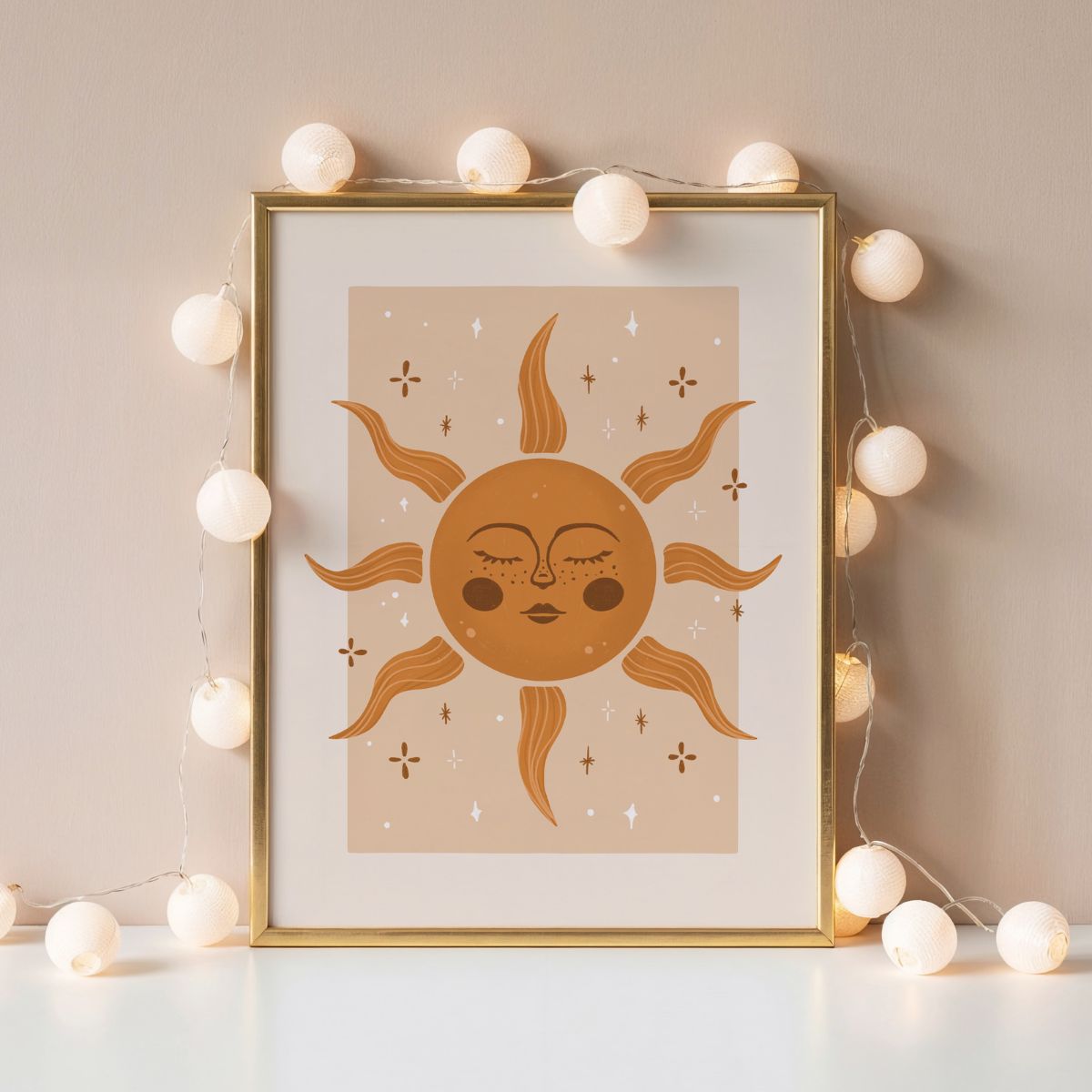 Poster - Zon met gezicht