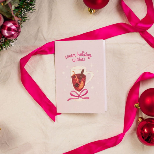 Kerstkaart - Glühwein 'Warm Holiday Wishes'