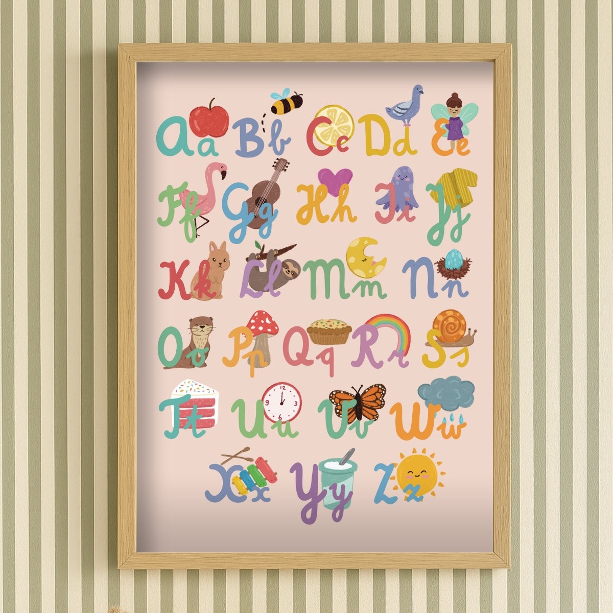 Poster - Educatieve poster: Schrijfletters alfabet