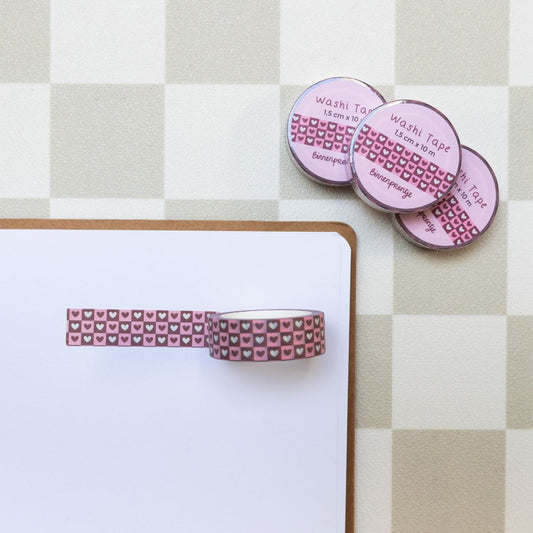 Washi tape - Hartjes patroon