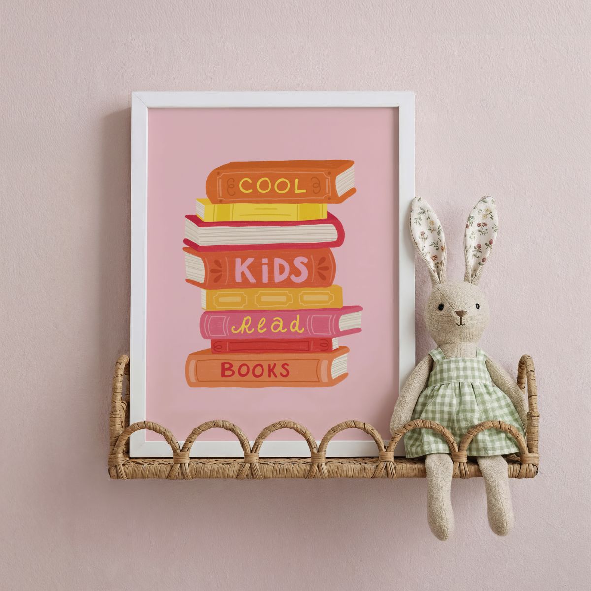 Poster - Stapel boeken 'Cool kids read books'
