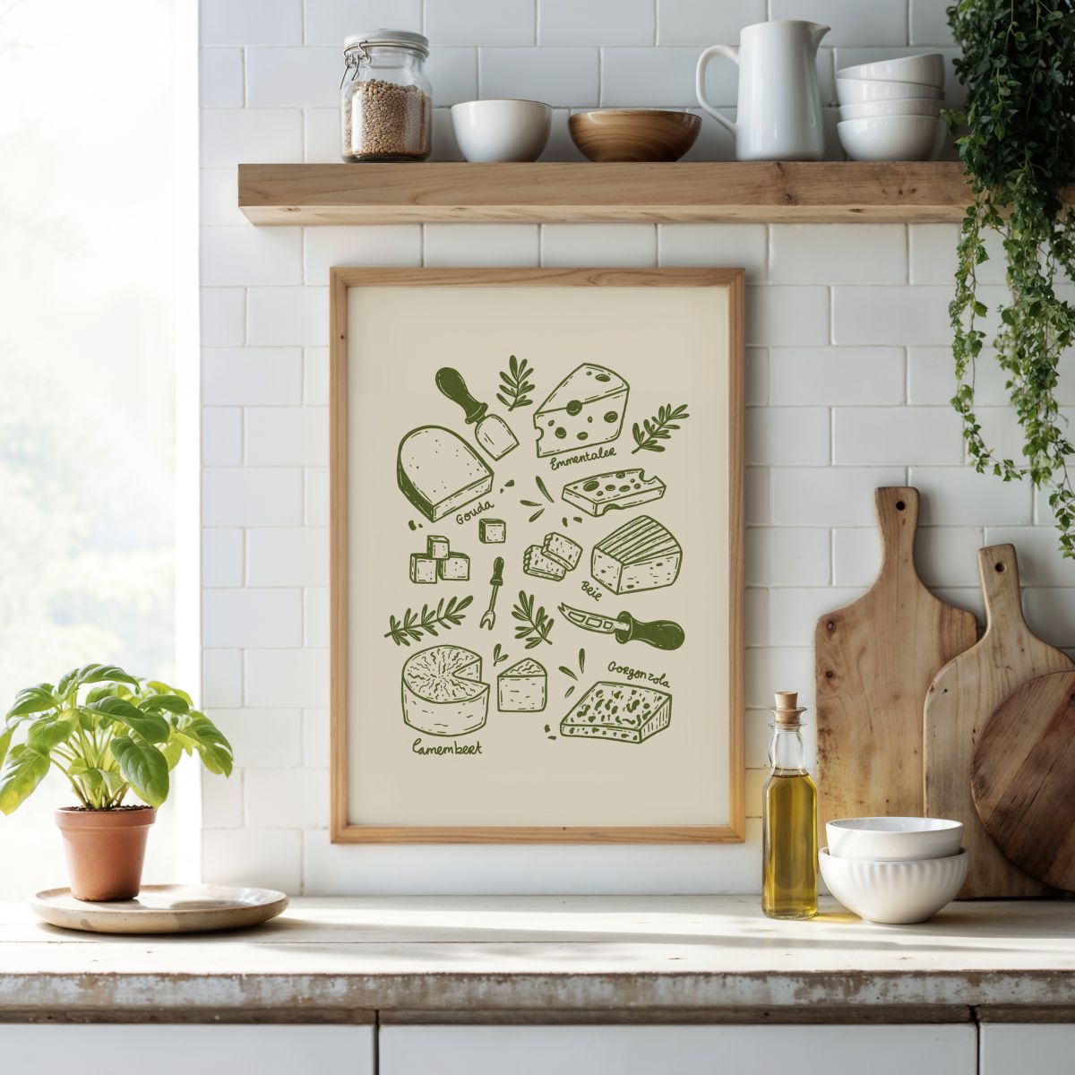 Poster - Kaas soorten - Groen