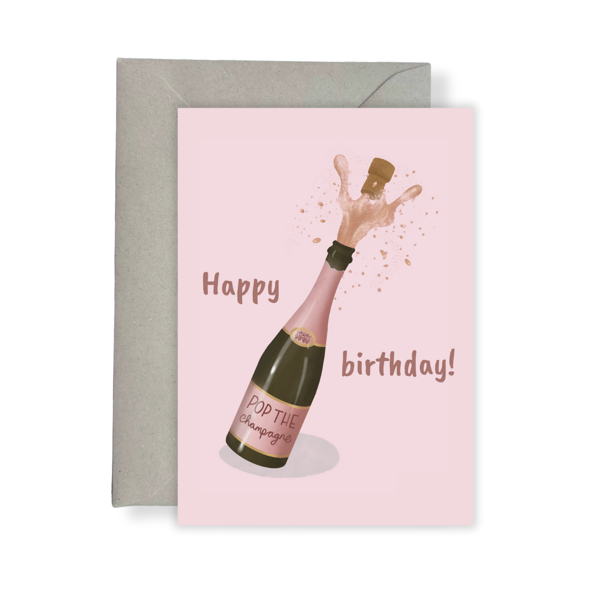 Wenskaart - Fijne verjaardag 'Pop the champagne'