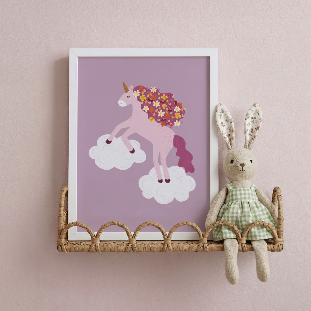 Poster - Eenhorn (unicorn) op wolkjes