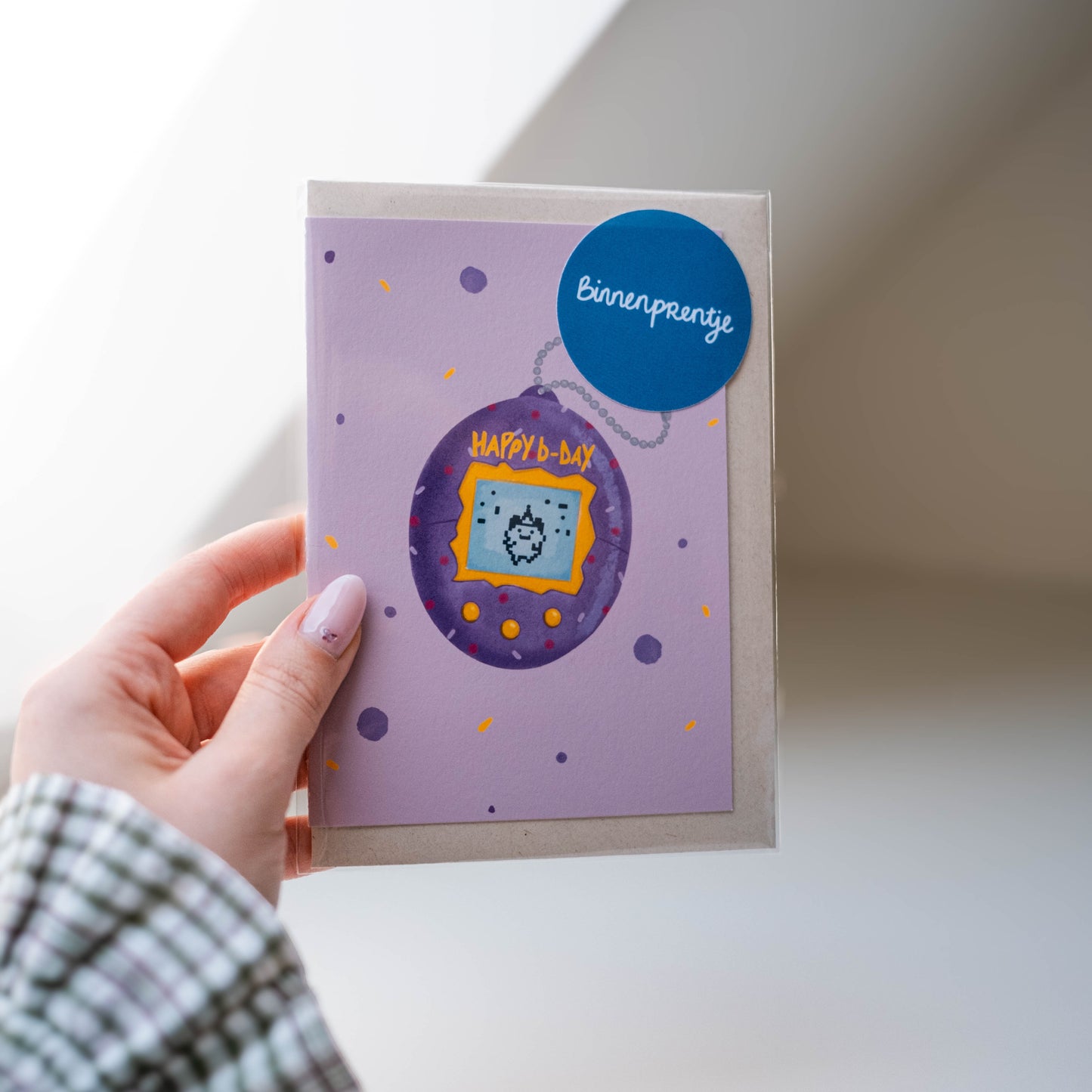 Wenskaart - Fijne verjaardag 'Retro happy b-day'