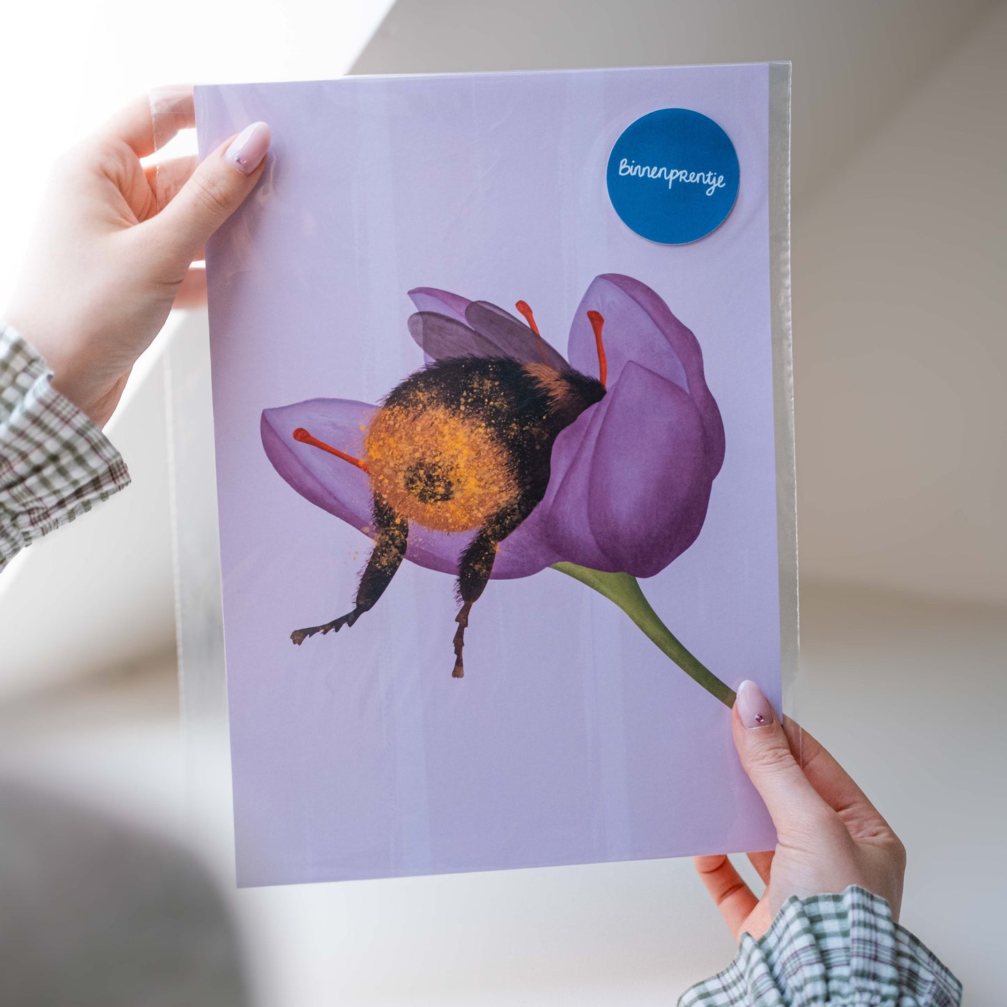 Poster - Slapende Hommel in Bloem