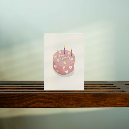 Wenskaart - Fijne verjaardag taart