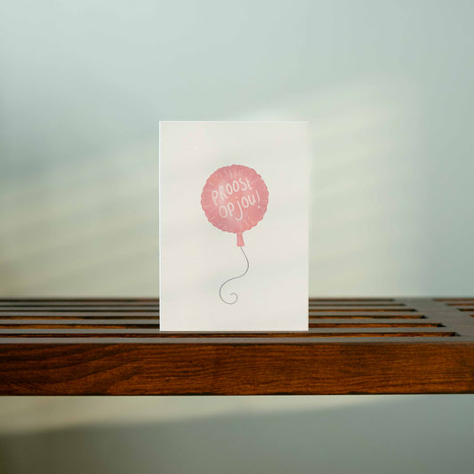 Wenskaart - Fijne verjaardag 'Proost op jou!' ballon