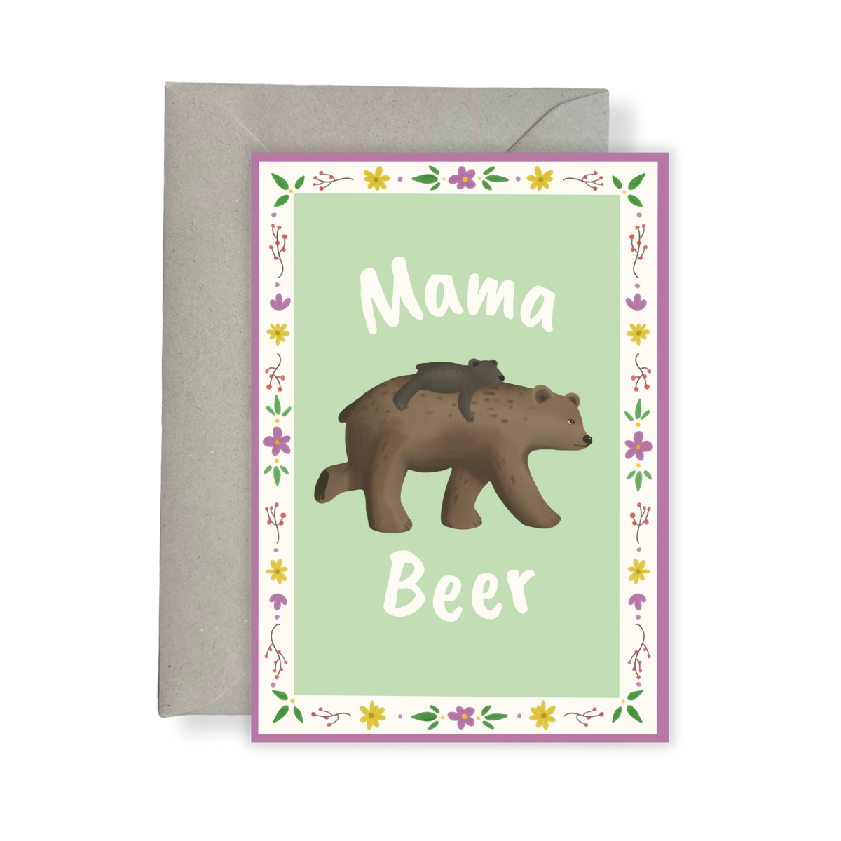 Wenskaart - Moederdag 'Mama beer'