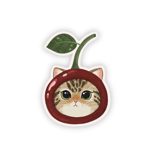 Losse sticker - Kersen kat