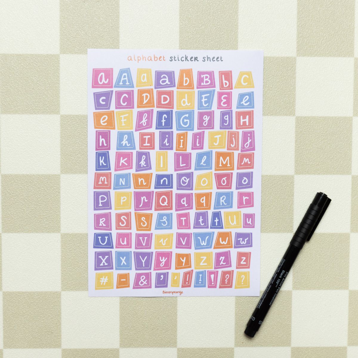 Stickervel - Pastel alfabet