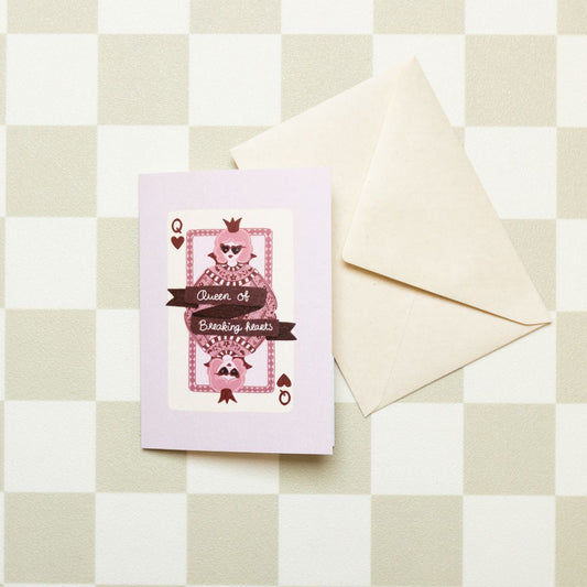 Wenskaart - Valentijnskaart 'Queen of Breaking Hearts'