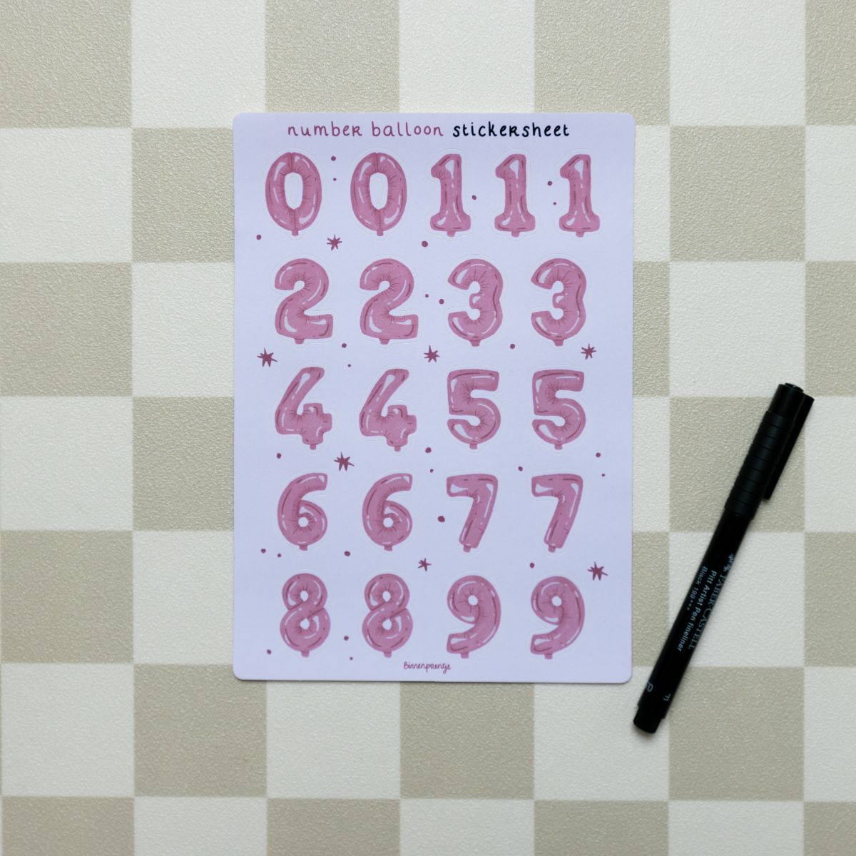 Stickervel - Number Balloon Stickersheet