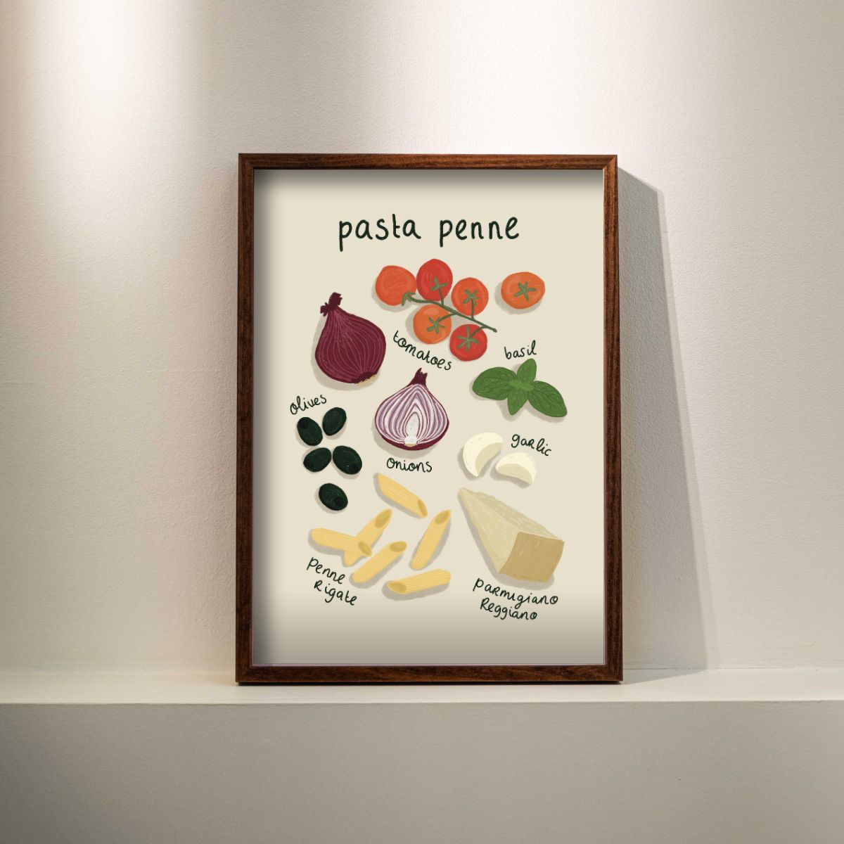 Poster - Pasta Penne ingrediënten