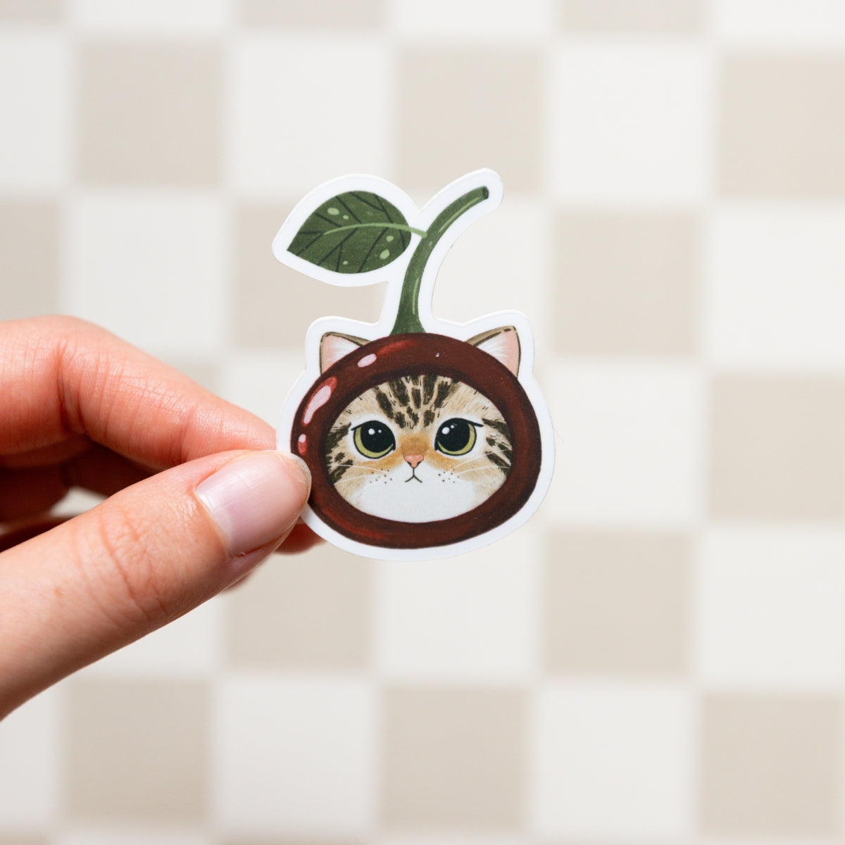 Losse sticker - Kersen kat