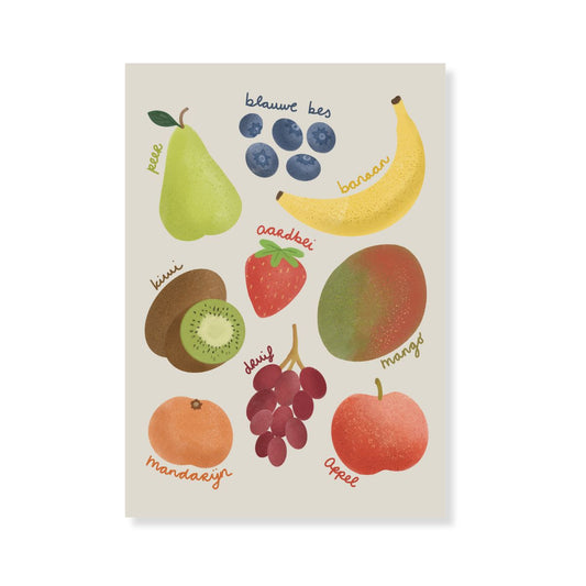 Poster - Educatieve kinderposter: Fruit