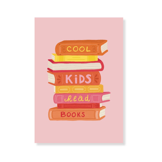 Poster - Stapel boeken 'Cool kids read books'