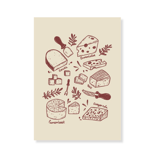 Poster - Kaas soorten - Donkerrood