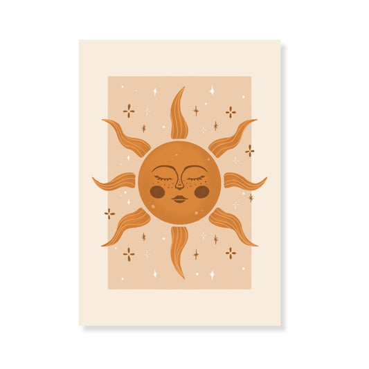 Poster - Zon met gezicht