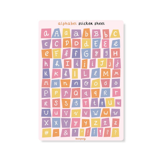 Stickervel - Pastel alfabet