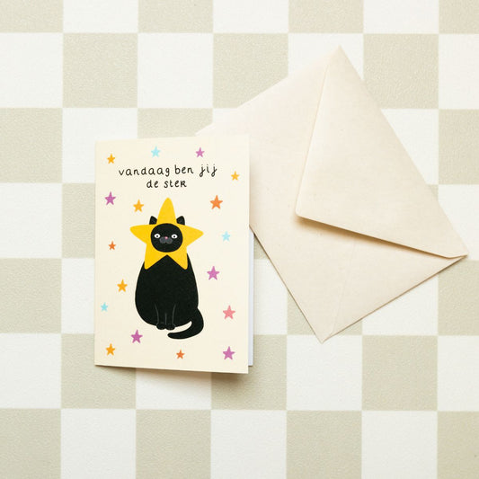 Wenskaart - Verjaardagskaart 'Vandaag ben jij de ster'