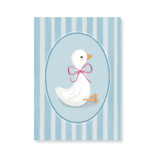 Poster - Vintage-stijl eend blauw