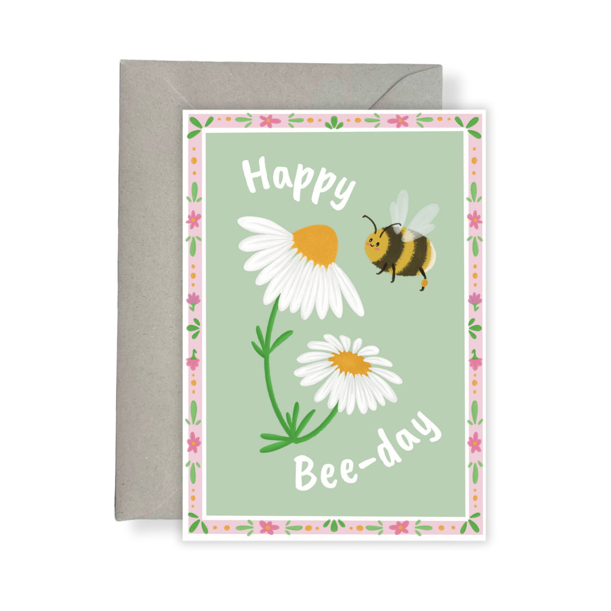 Wenskaart - Fijne verjaardag 'Happy bee-day'