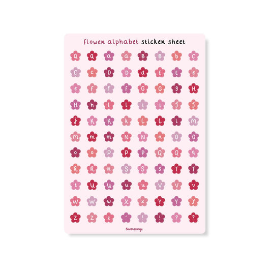 Stickervel - Bloemen alfabet