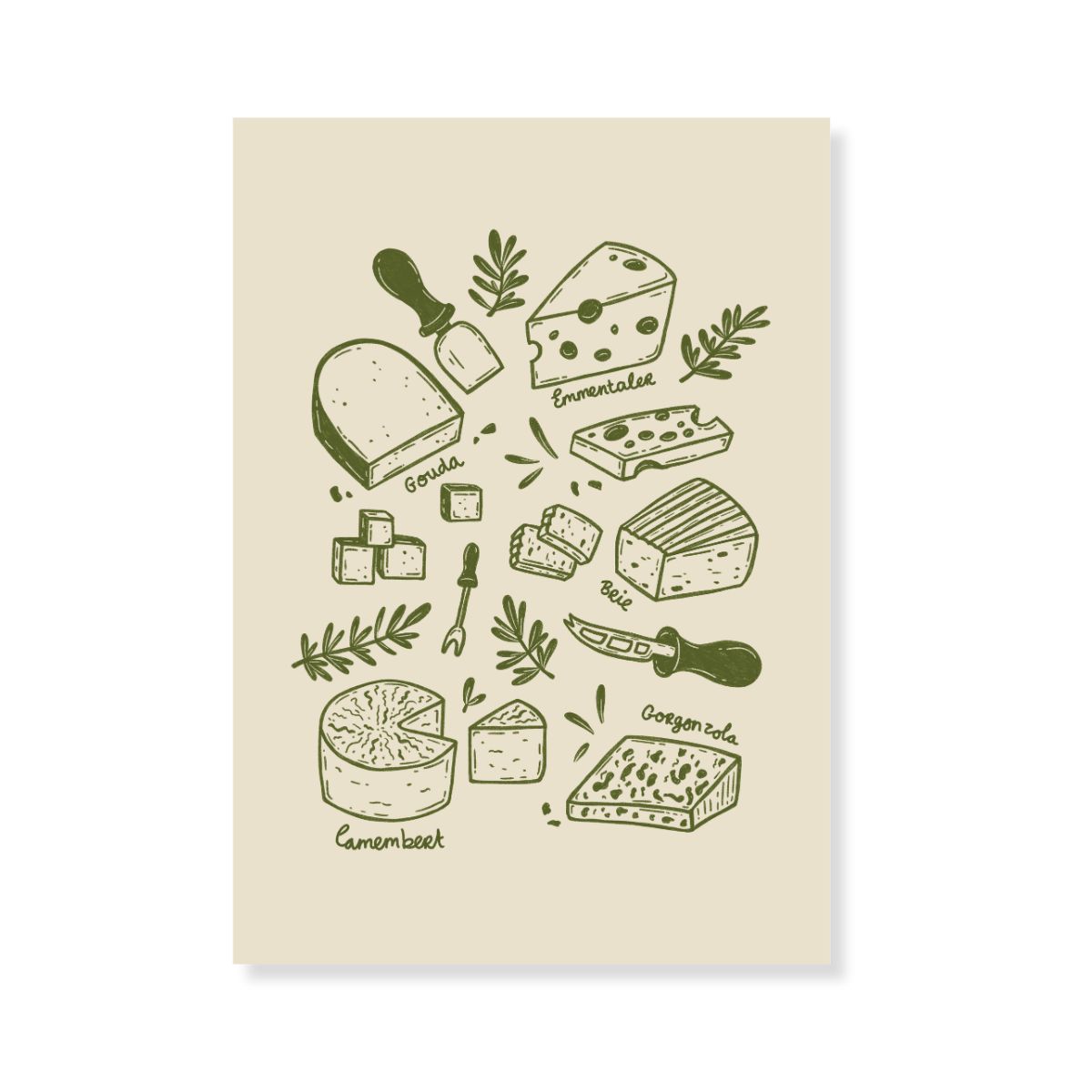 Poster - Kaas soorten - Groen