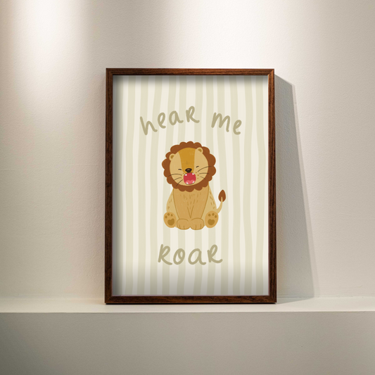 Poster - Leeuw 'Hear me roar'
