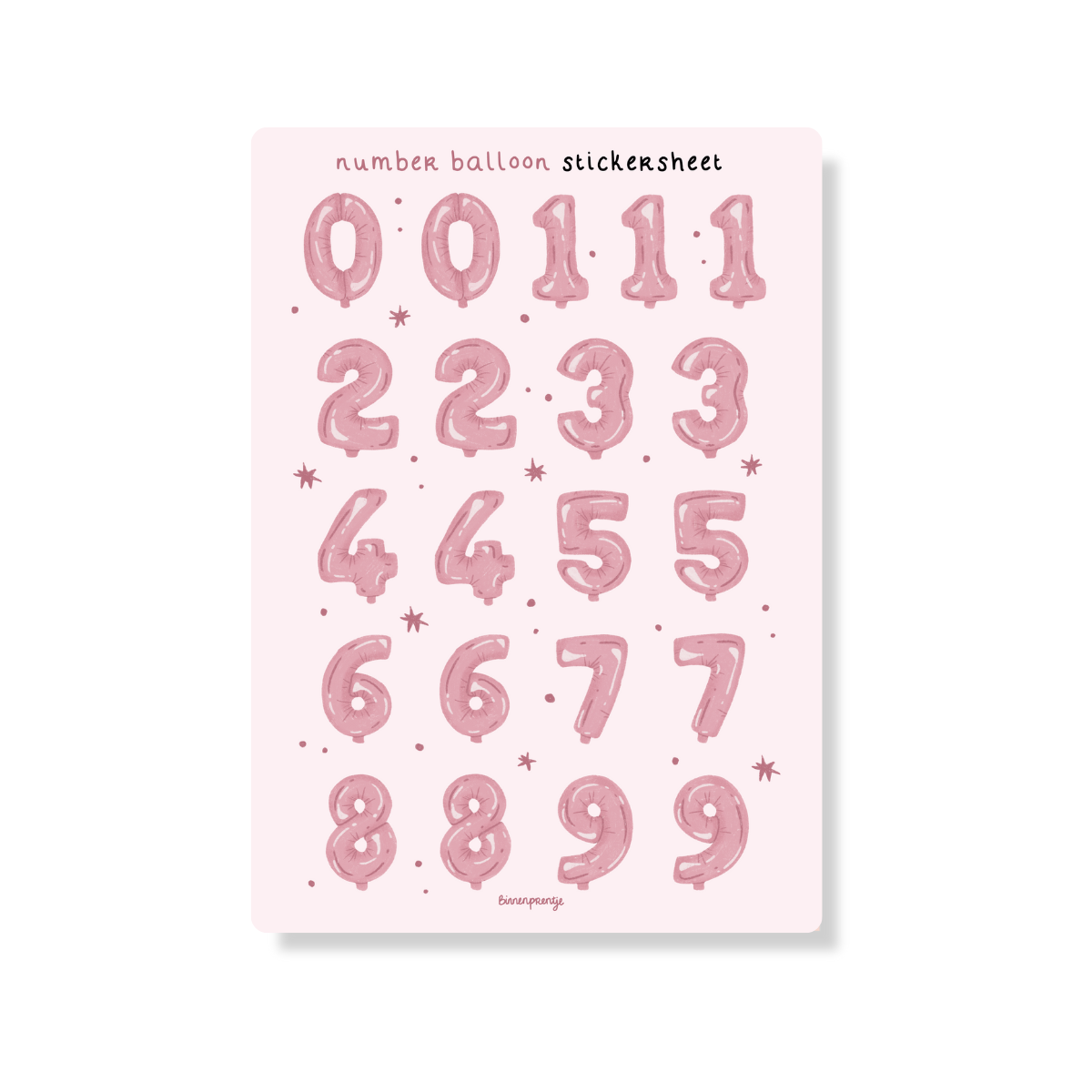 Stickervel - Number Balloon Stickersheet