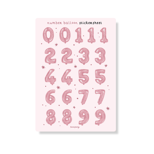 Stickervel - Number Balloon Stickersheet