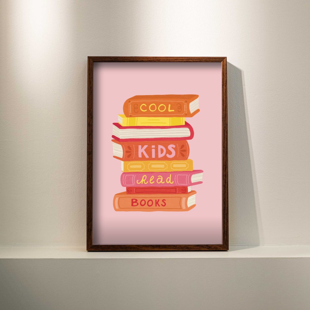 Poster - Stapel boeken 'Cool kids read books'