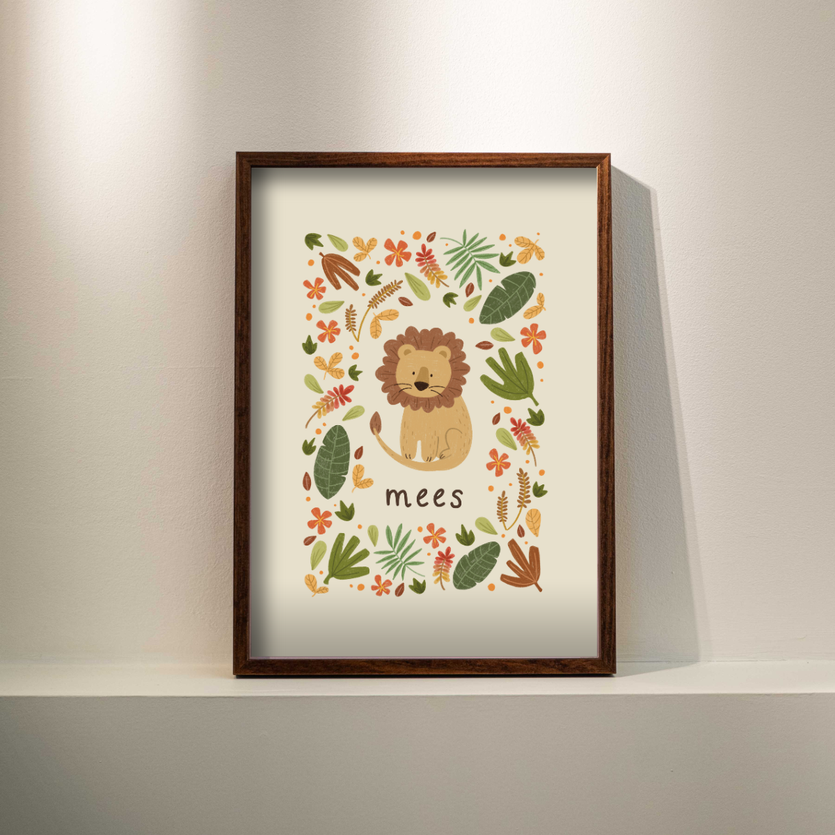 Persoonlijke Poster met naam - Leeuw op de savanne