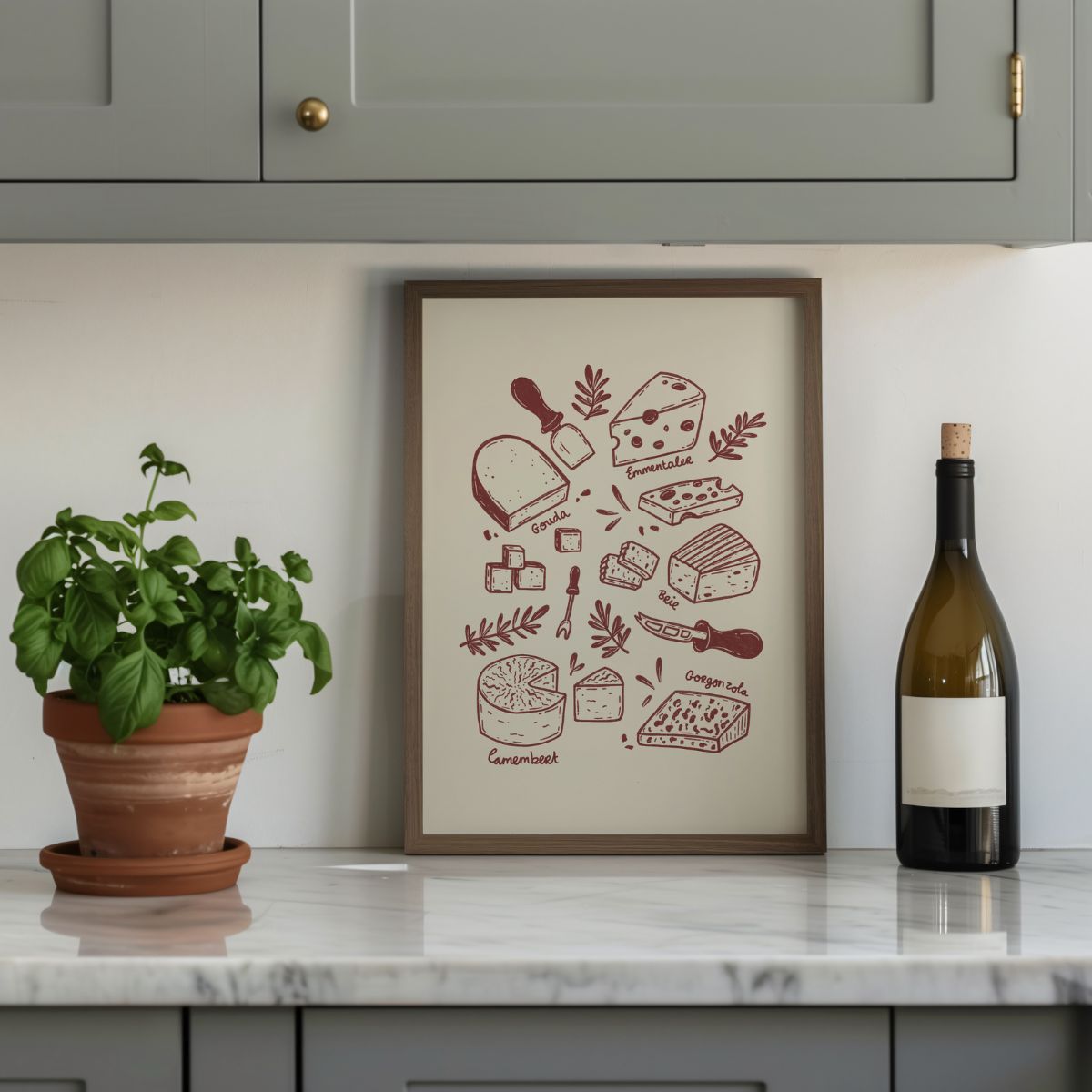 Poster - Kaas soorten - Donkerrood